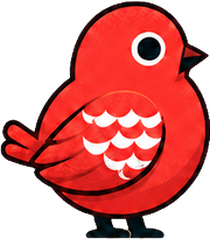 The red flock's bird: plump and round with a short tail.